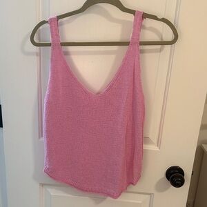 NWOT Double Zero Pink Knit Tank Top